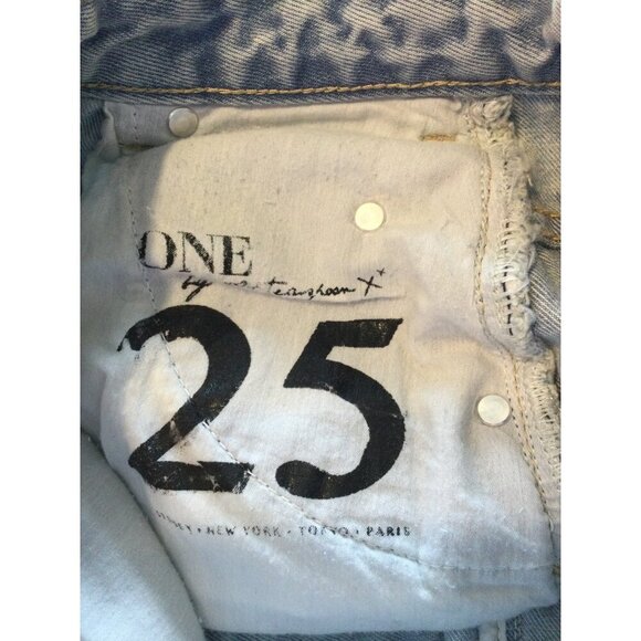 One Teaspoon Wilde Denim Distressed Frayed High-Waisted Skirt Size 25 NWT - Picture 4 of 9